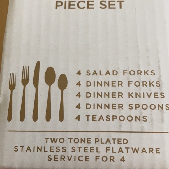 Cambridge Silversmiths Black Champagne Satin 20-Piece Flatware Service For Four - Picture 4 of 5